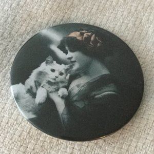 Compact Mirror Vintage Lady & Cat image